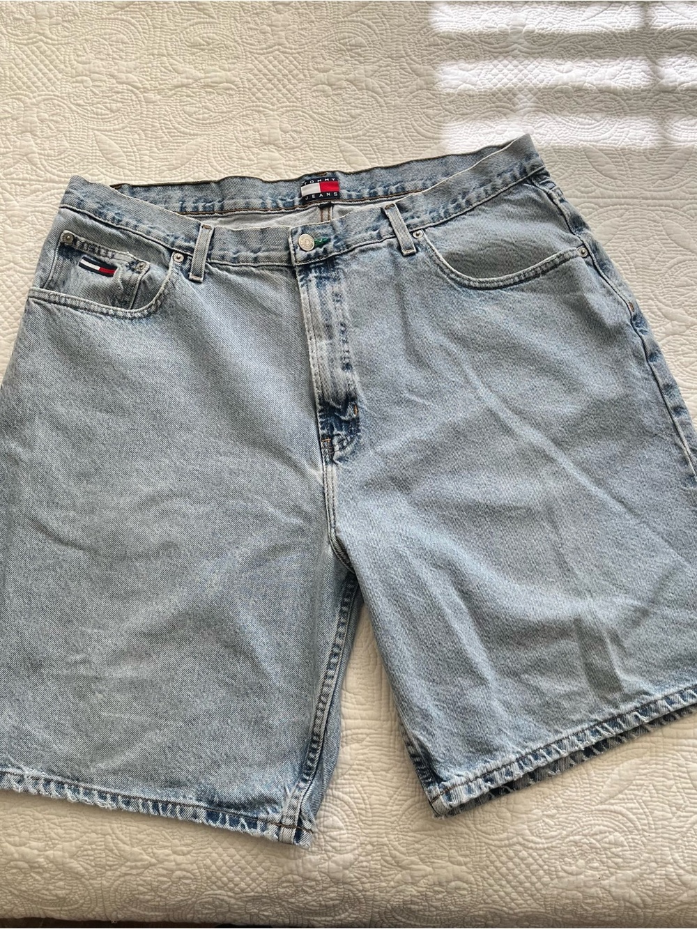 Tommy Hilfiger Light Blue Denim Men’s Shorts | Size 40 Tommy Shorts | 90s
